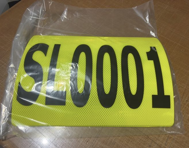Reflective mining plant ID plate